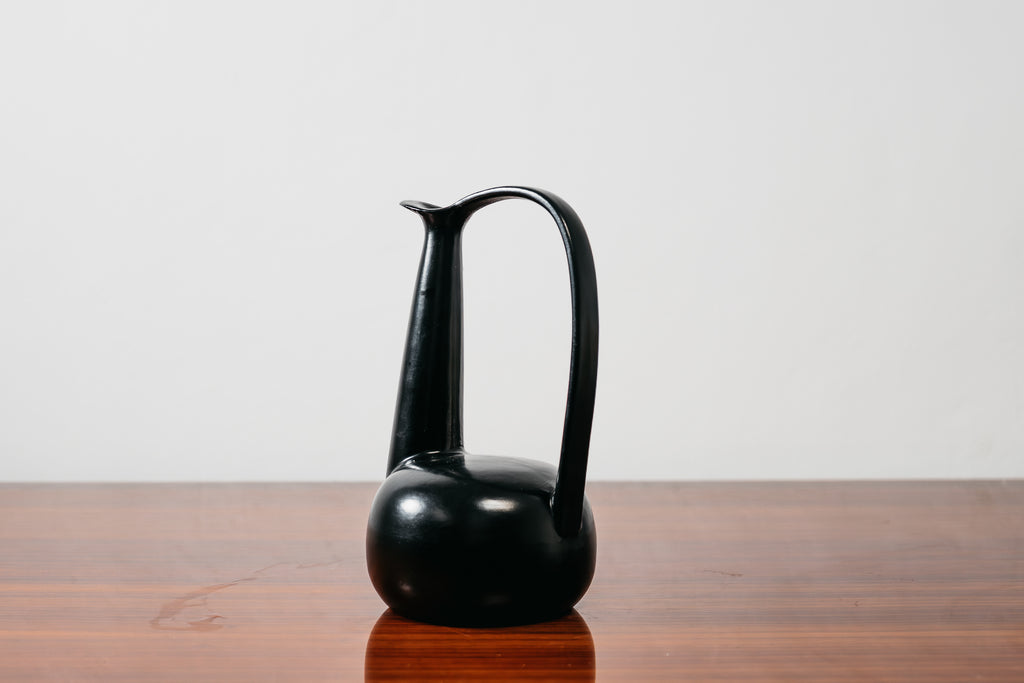 Brocca Vaso Scultoreo in Bucchero Nero Gio Ponti - Design Italiano Anni '40 Raro Modernariato