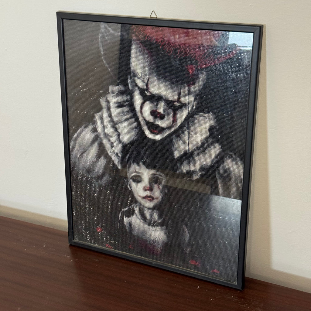 Quadro Horror "IT - Pennywise" in Diamond Painting con Cornice Nera