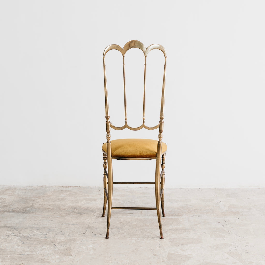 Sedia Chiavarina Modello "3 Archi" in Ottone - Design Italiano Anni '50 Modernariato