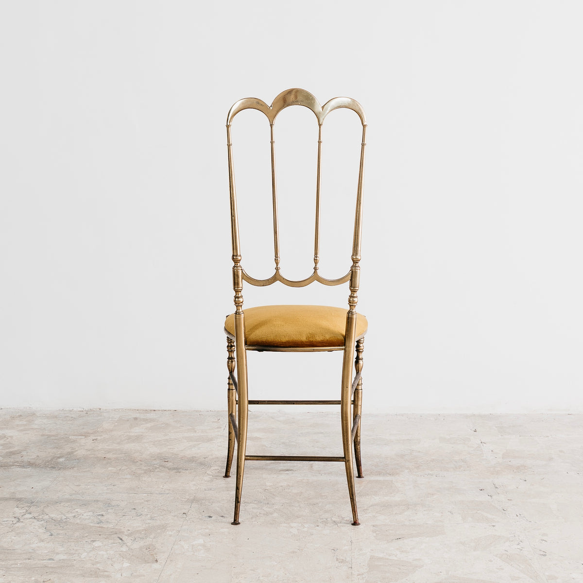 Sedia Chiavarina Modello "3 Archi" in Ottone - Design Italiano Anni '50 Modernariato