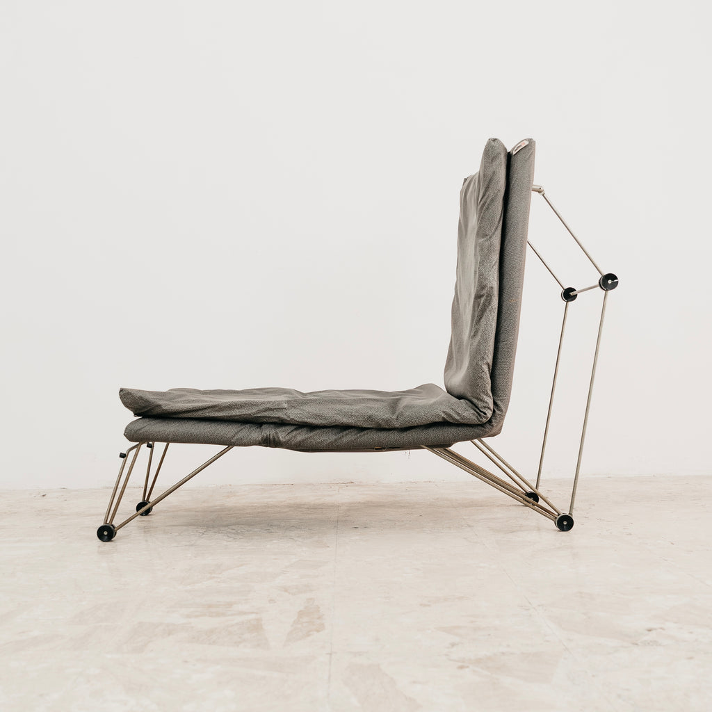 Poltrona Lounge Chair Trasformabile Vintage Anni 80 Design Geometrico Postmoderno