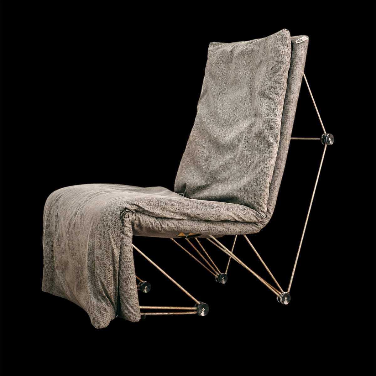 Poltrona Lounge Chair Trasformabile Vintage Anni 80 Design Geometrico Postmoderno
