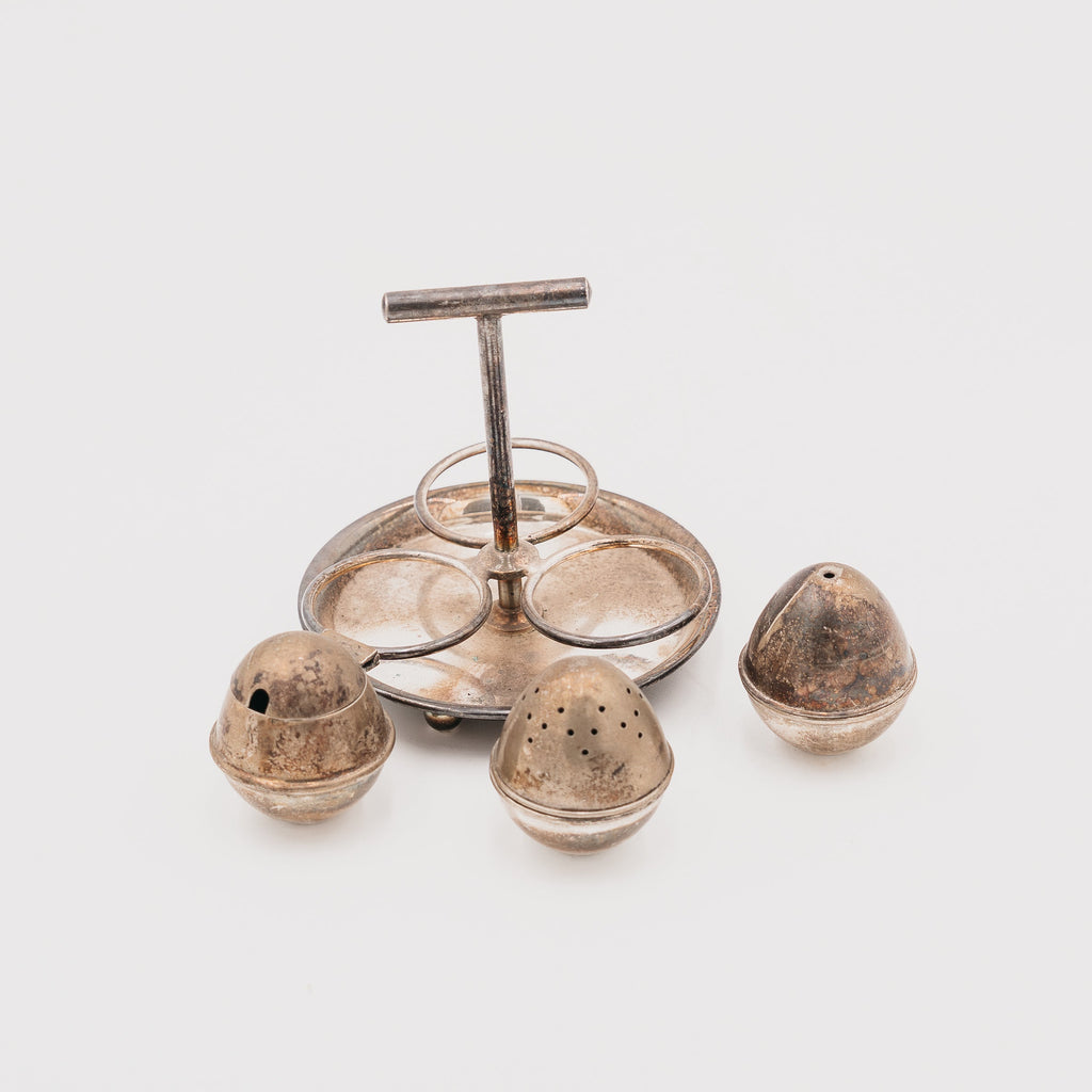 Servizio da Condimenti Vintage in Metallo Placcato Argento E.P.N.S. Sheffield (Anni '50/'60)