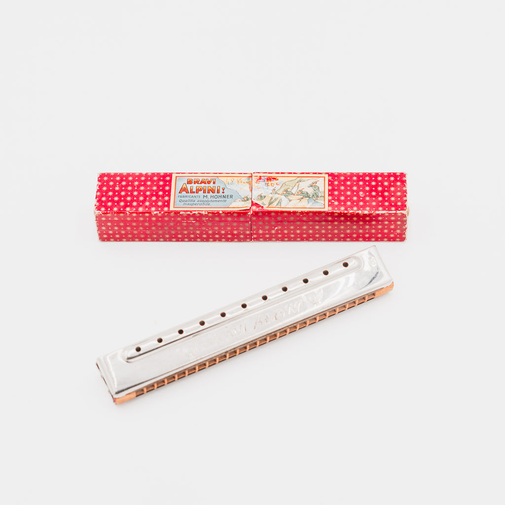 Armonica a Bocca "Bravi Alpini" M. Hohner - Strumento Musicale Vintage con Scatola Originale