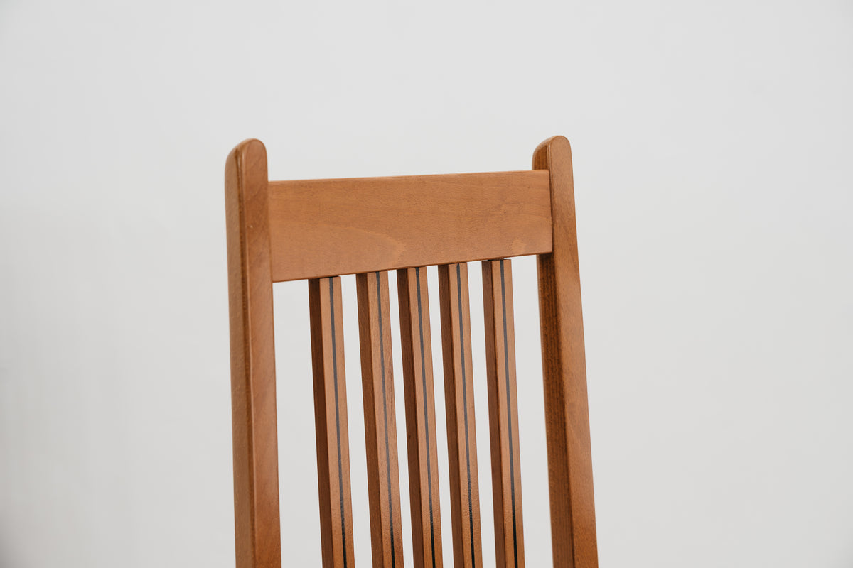 Set di 6 Sedie da Pranzo Vintage a Schienale Alto in Legno Massello - Linea Scandinava Anni '70/'80