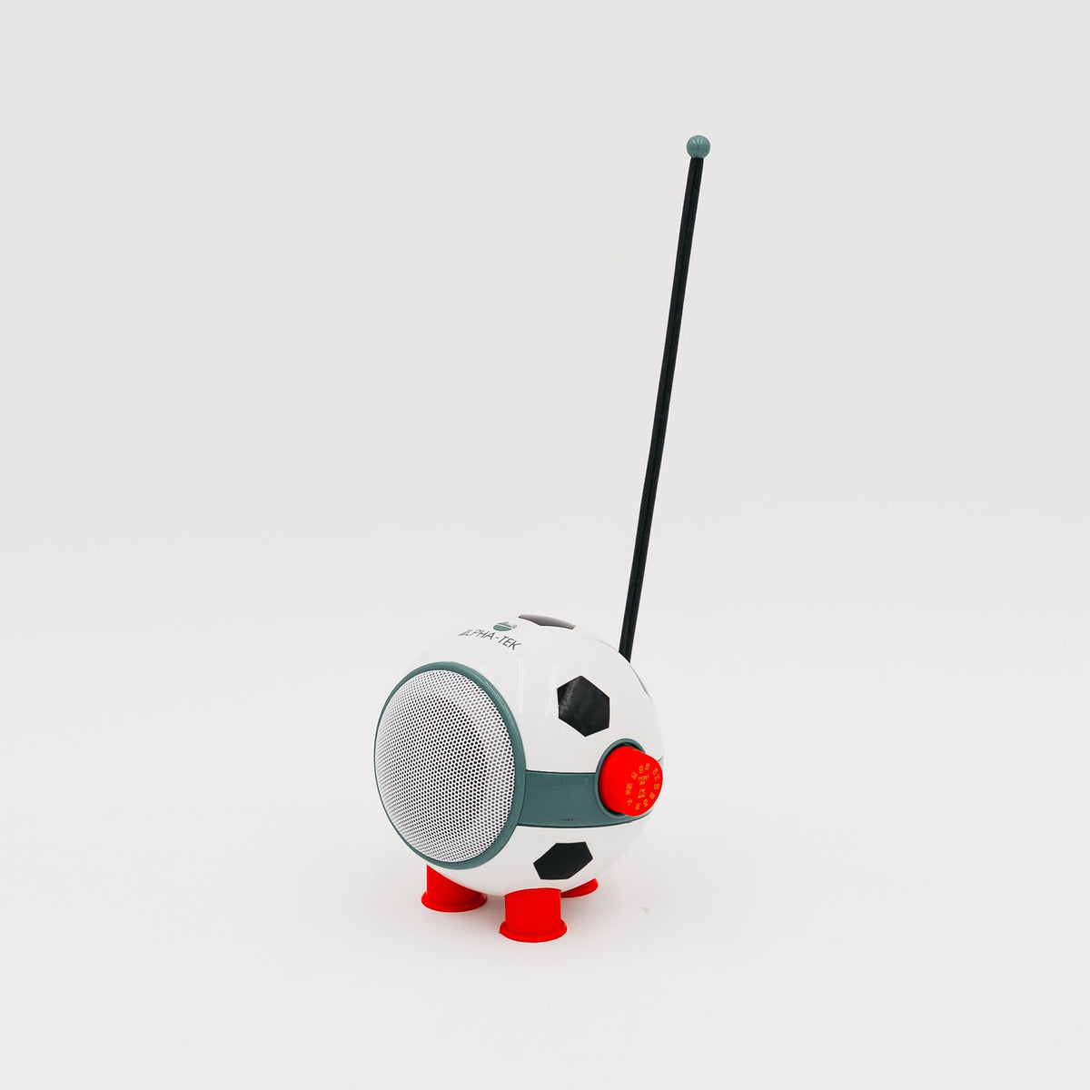 Radio Transistor Portatile "Alpha-Tek" a Forma di Pallone da Calcio - Design Pop Vintage Anni '70/'80