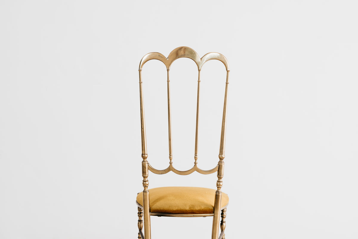 Sedia Chiavarina Modello "3 Archi" in Ottone - Design Italiano Anni '50 Modernariato