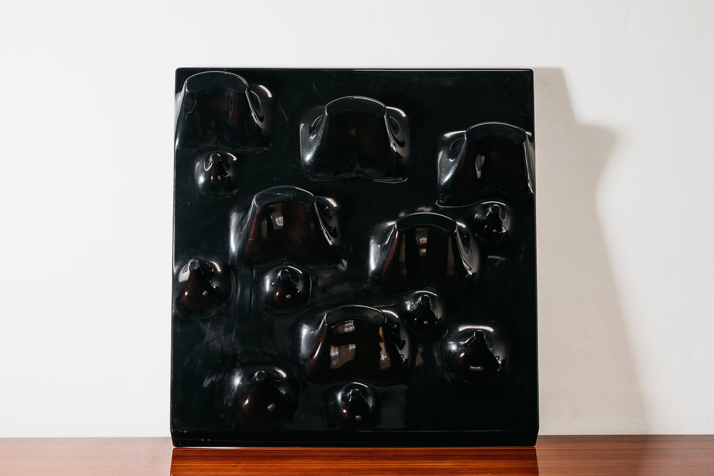 Iconic Black "Slab" Wall-Mounted Coat Rack by De Pas, D'Urbino & Lomazzi for Longato, 1969 (MoMA Collection)