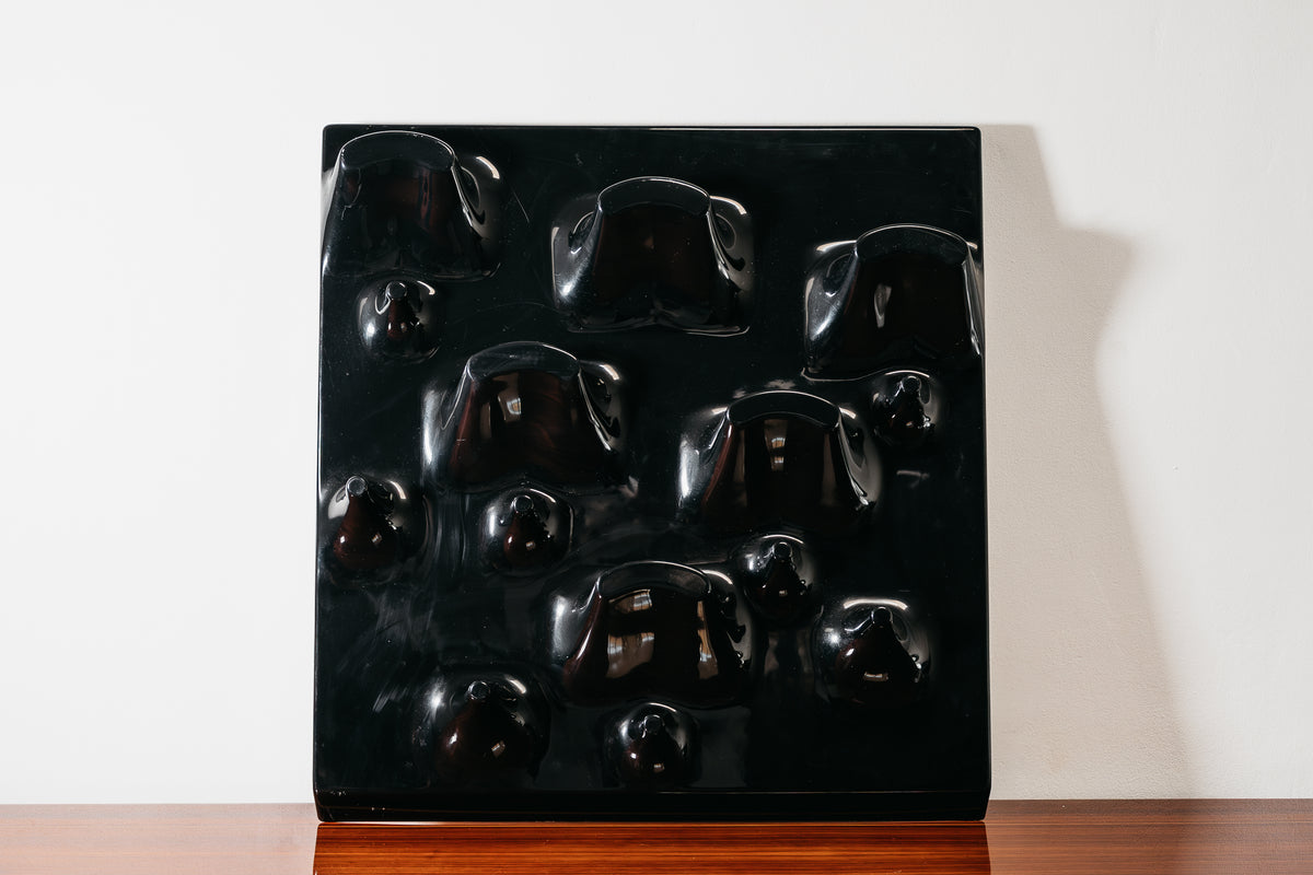 Iconic Black "Slab" Wall-Mounted Coat Rack by De Pas, D'Urbino & Lomazzi for Longato, 1969 (MoMA Collection)