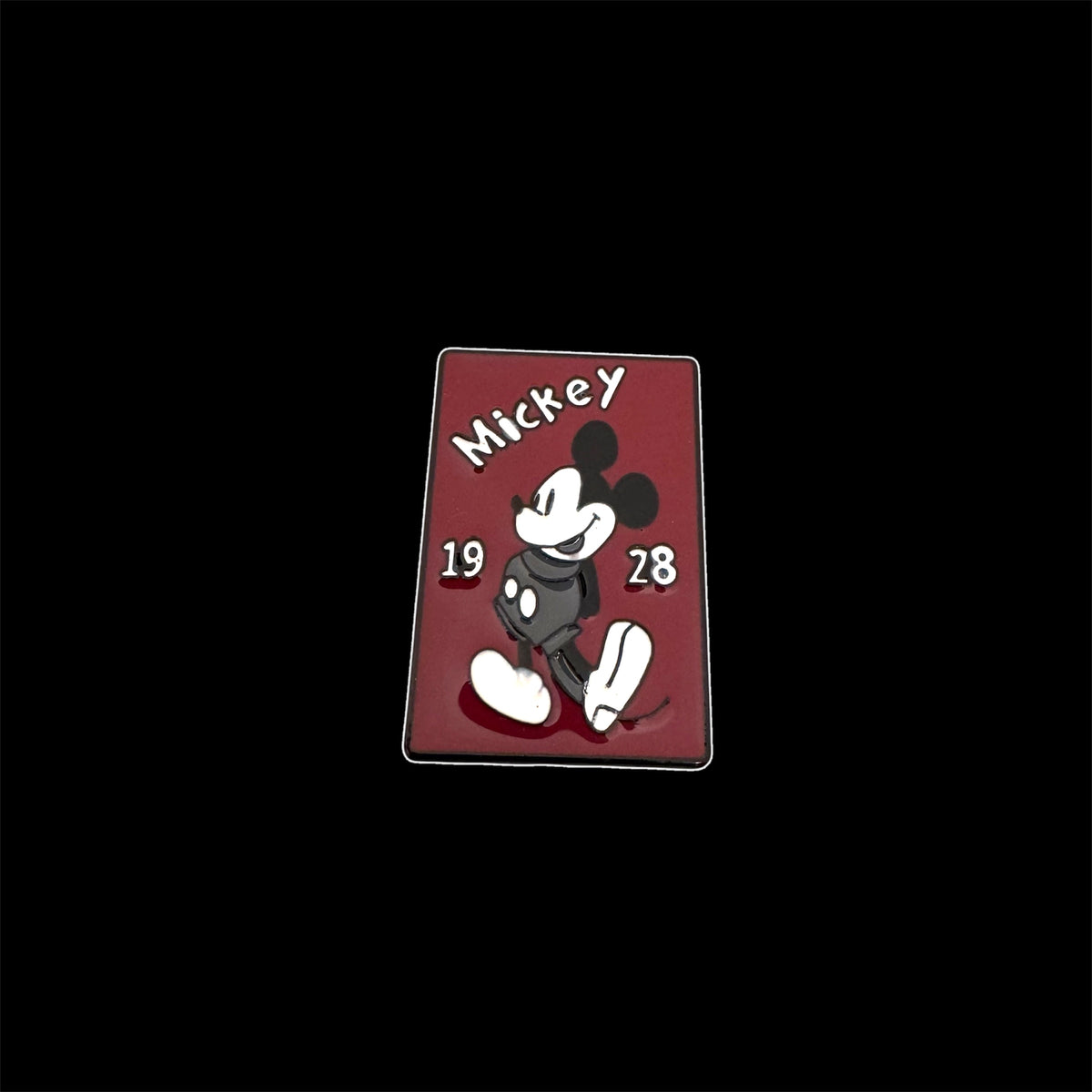 Spilletta in Metallo Smaltato - Topolino Vintage "Mickey 1928" Rettangolare