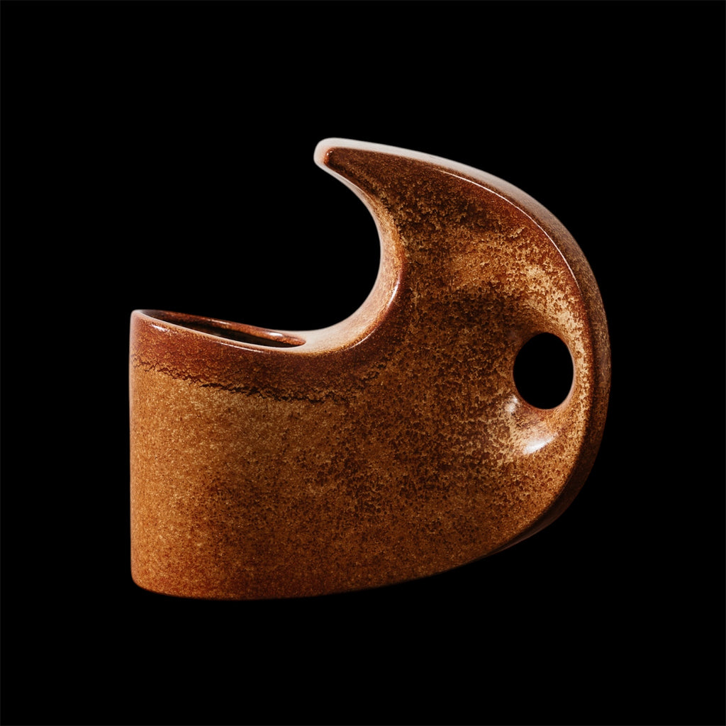 Bertoncello 977 Roberto Rigon Vaso in Ceramica Smaltata D’Arte Anni ‘70 Design