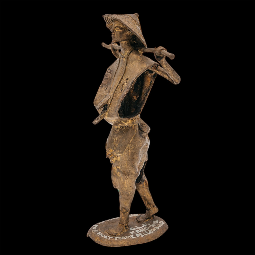 Scultura Vintage in Bronzo / Metallo "Il Portatore" - Presentata da The Holy Name Fellowship