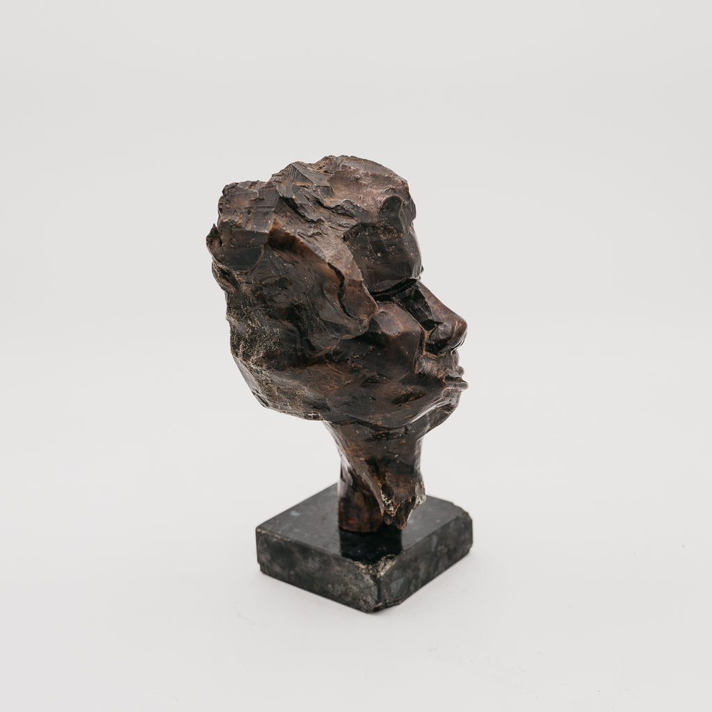 Scultura Volto Scolpito Liliana Casella Muratti Anni 70 Legno e Marmo