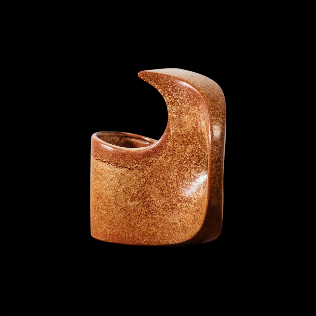 Bertoncello 977 Roberto Rigon Vaso in Ceramica Smaltata D’Arte Anni ‘70 Design