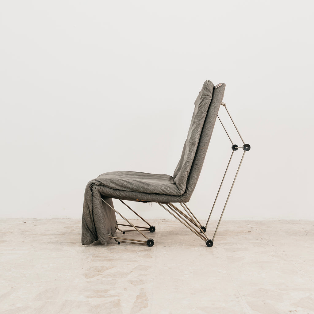 Poltrona Lounge Chair Trasformabile Vintage Anni 80 Design Geometrico Postmoderno