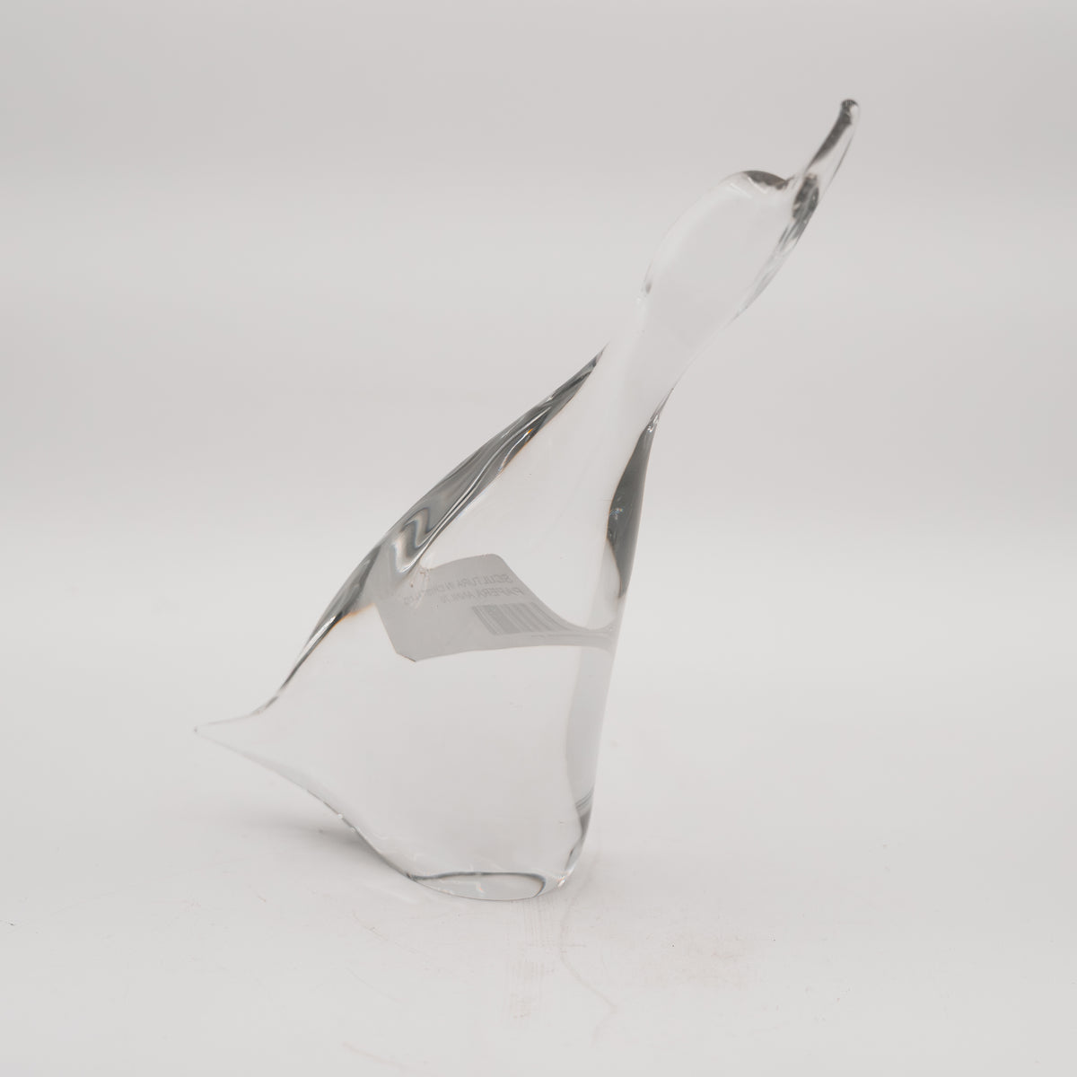 Scultura Vintage in Cristallo "Papera Stilizzata" - Design Francese Mid-Century Modernariato