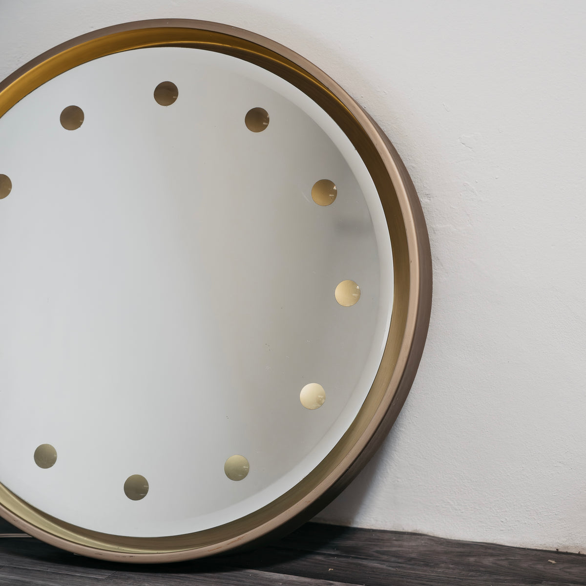 Specchio Tondo Retroilluminato Rimadesio - Design Anni '70 Hollywood Regency Modernariato