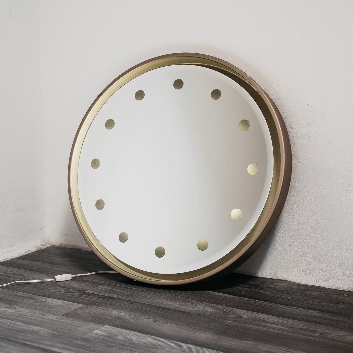Specchio Tondo Retroilluminato Rimadesio - Design Anni '70 Hollywood Regency Modernariato