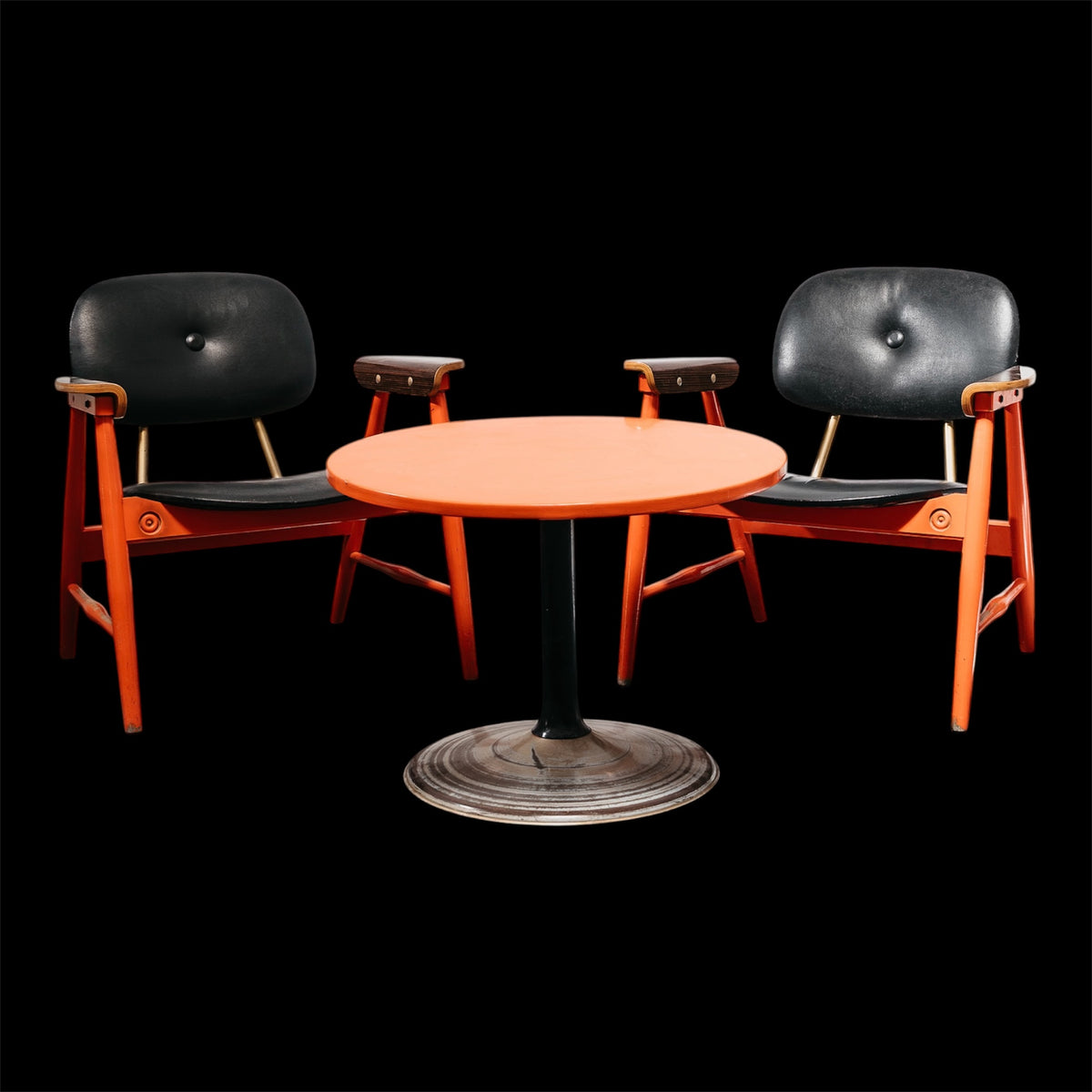 1970s Marco Zanuso for Poltronova Space Age Lounge Set - 2 Armchairs & Coffee Table