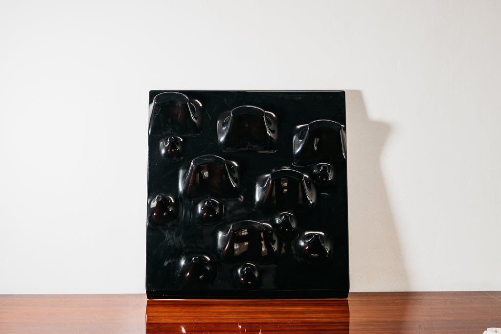 Iconic Black "Slab" Wall-Mounted Coat Rack by De Pas, D'Urbino & Lomazzi for Longato, 1969 (MoMA Collection)