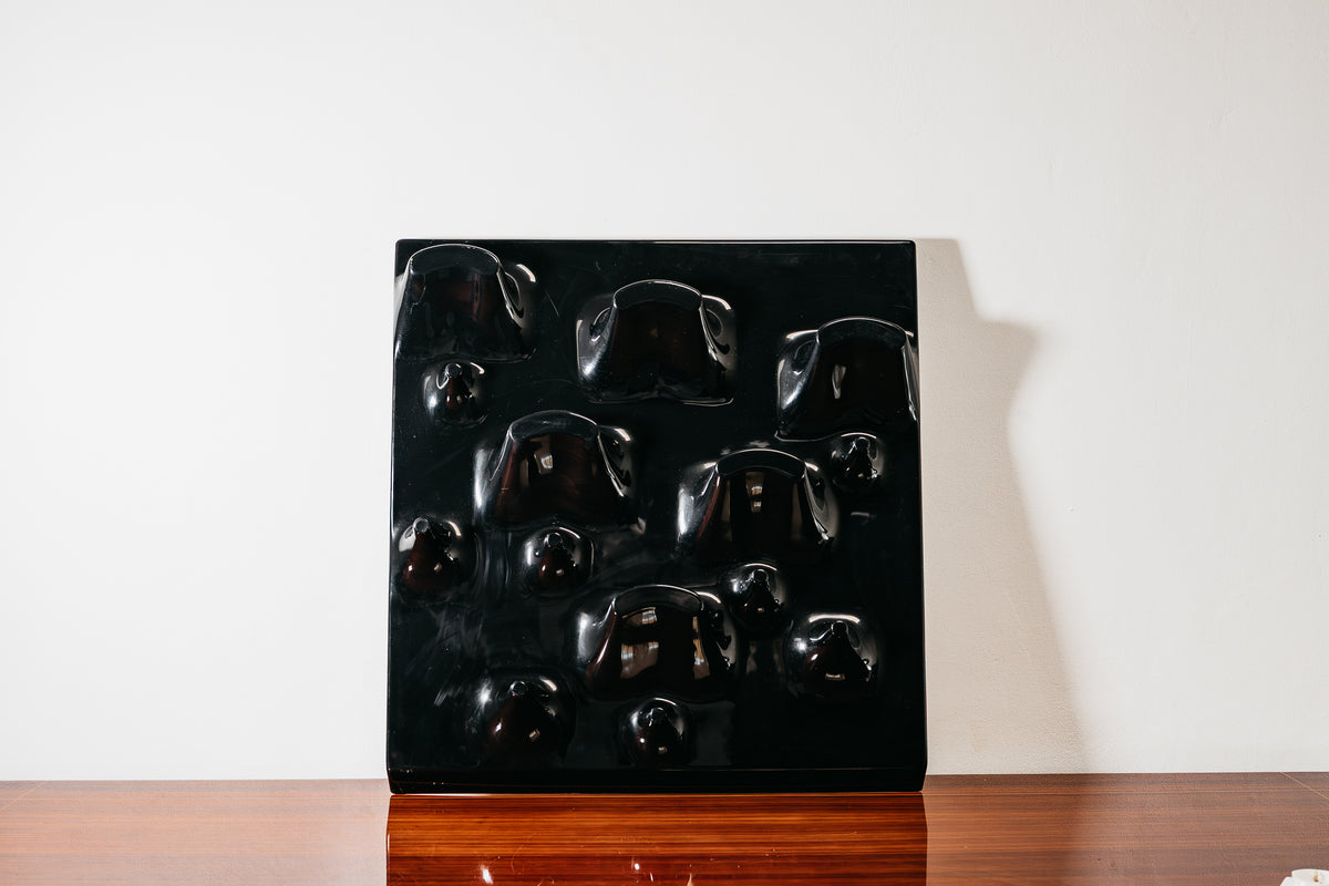 Iconic Black "Slab" Wall-Mounted Coat Rack by De Pas, D'Urbino & Lomazzi for Longato, 1969 (MoMA Collection)