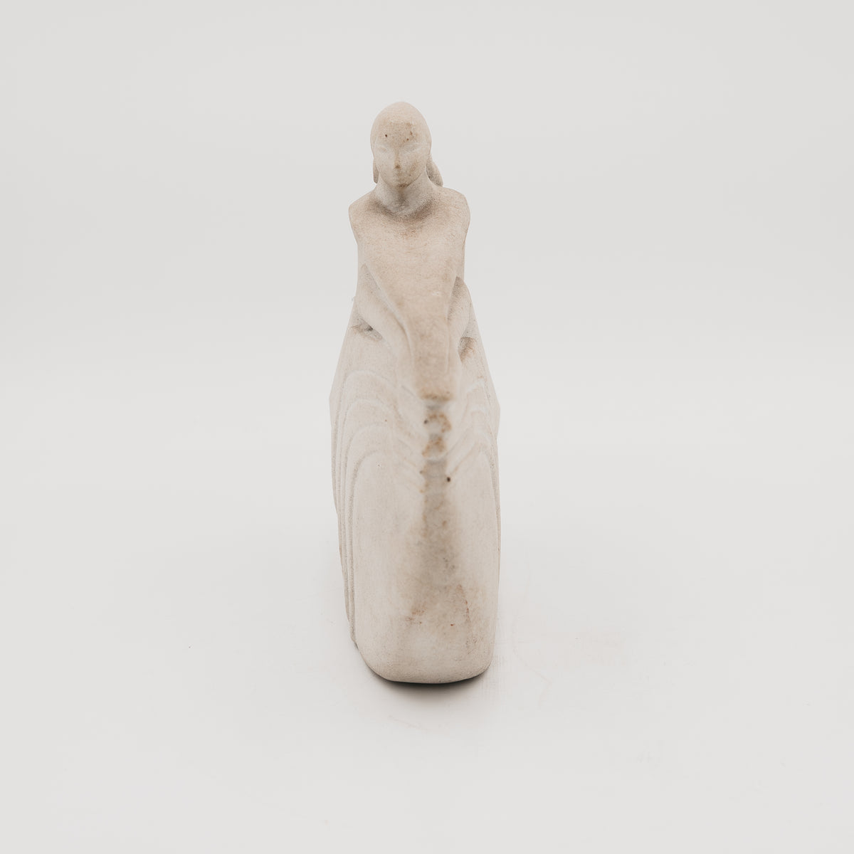 Scultura MarBell Belgio Donna Stilizzata Vintage Polvere di Marmo Art Déco