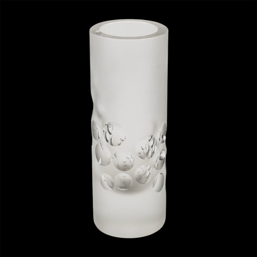 Vaso Cilindrico Vintage Peill & Putzler in Vetro Satinato e Cristallo (Anni '70)