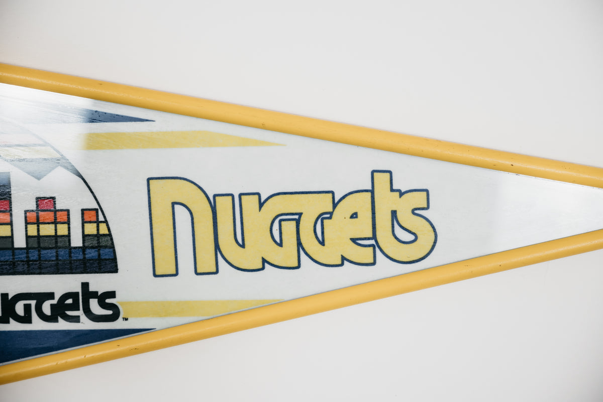 Gagliardetto Denver Nuggets Vintage Anni 80 Incorniciato Con Vetro Pennant NBA WinCraft Rainbow