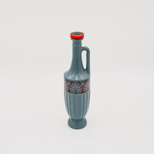 Bottiglia Amaro Beccaro Vintage in Ceramica Grigia Linea Ceramidea Anni 70