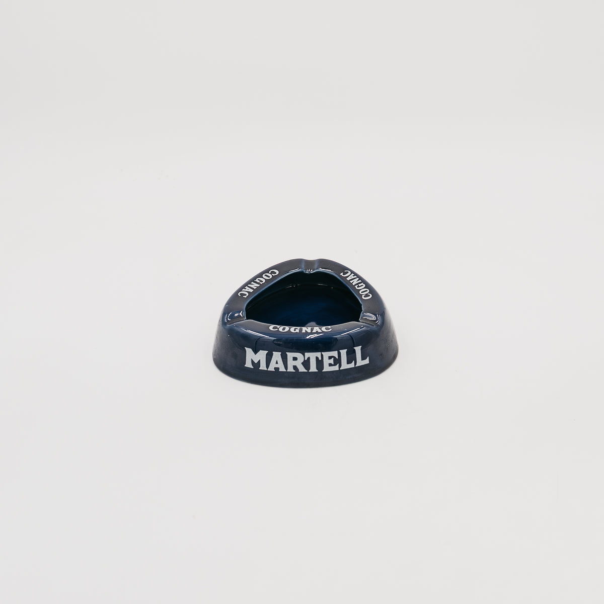 Posacenere Pubblicitario Vintage Cognac Martell - Ceramica Blu Cobalto Anni '70/'80