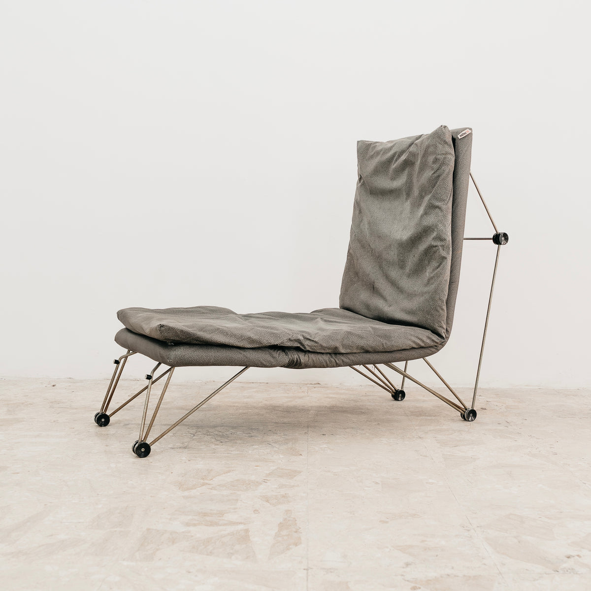 Poltrona Lounge Chair Trasformabile Vintage Anni 80 Design Geometrico Postmoderno