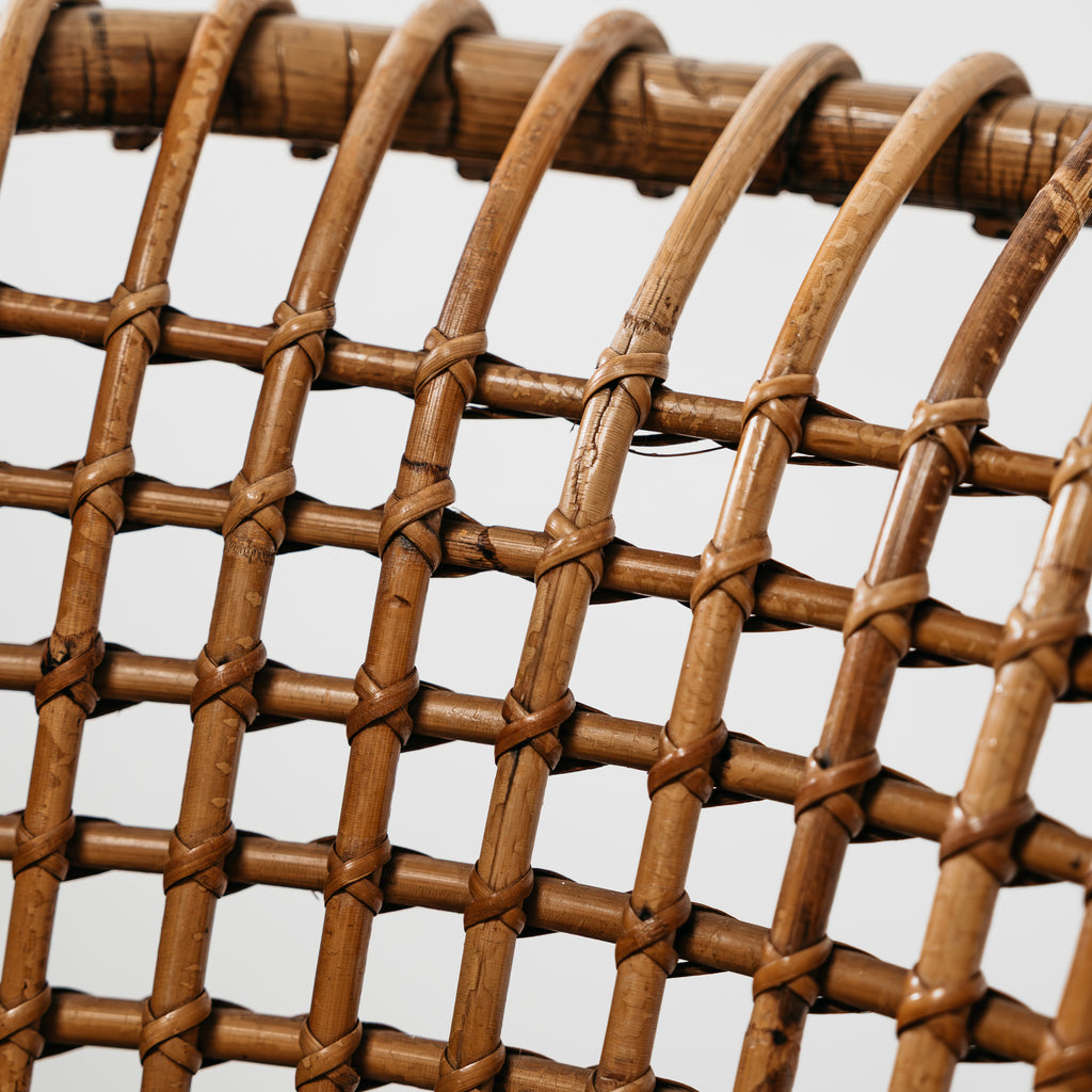 Coppia Poltrone Tito Agnoli B4 Bonacina Vintage Anni 50 Rattan Mid-Century Design