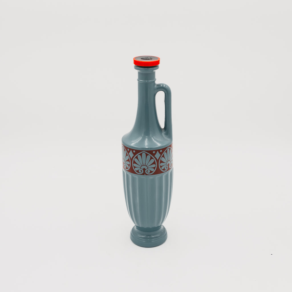 Bottiglia Amaro Beccaro Vintage in Ceramica Grigia Linea Ceramidea Anni 70