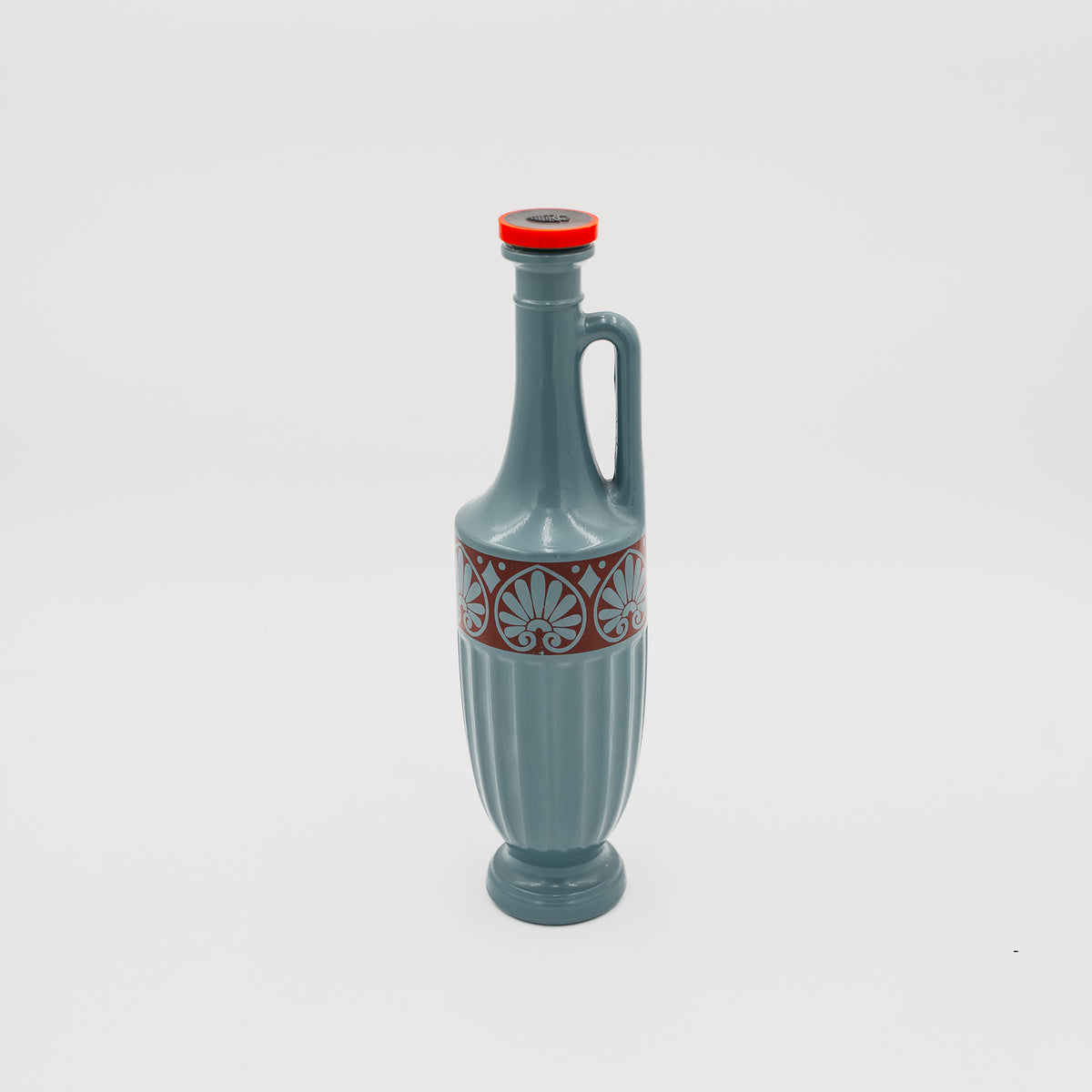 Bottiglia Amaro Beccaro Vintage in Ceramica Grigia Linea Ceramidea Anni 70