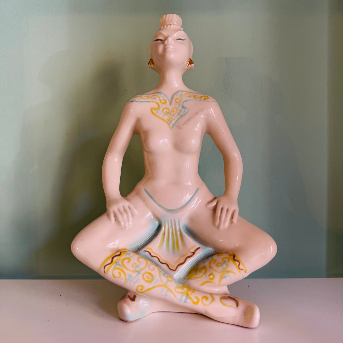Rara Bottiglia-Scultura "Danzatrice Orientale in Meditazione" – Porcellane Canova Padova, anni “60/“70