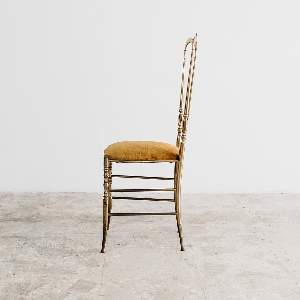 Sedia Chiavarina Modello "3 Archi" in Ottone - Design Italiano Anni '50 Modernariato
