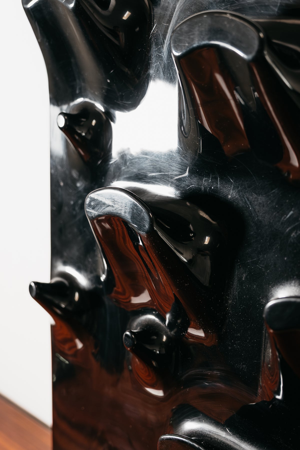 Iconic Black "Slab" Wall-Mounted Coat Rack by De Pas, D'Urbino & Lomazzi for Longato, 1969 (MoMA Collection)