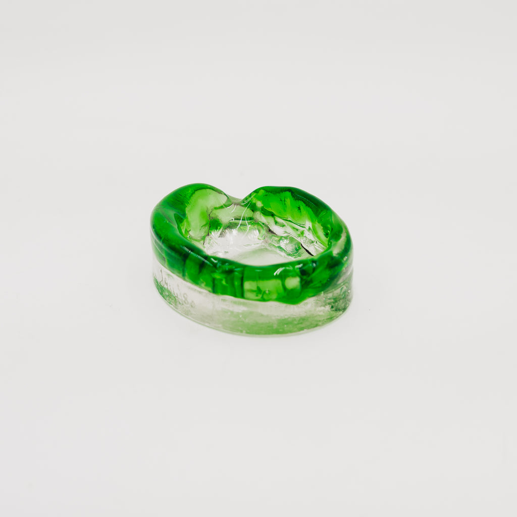 Posacenere Vintage Murano Vetro Sommerso Verde Firmato d'Epoca