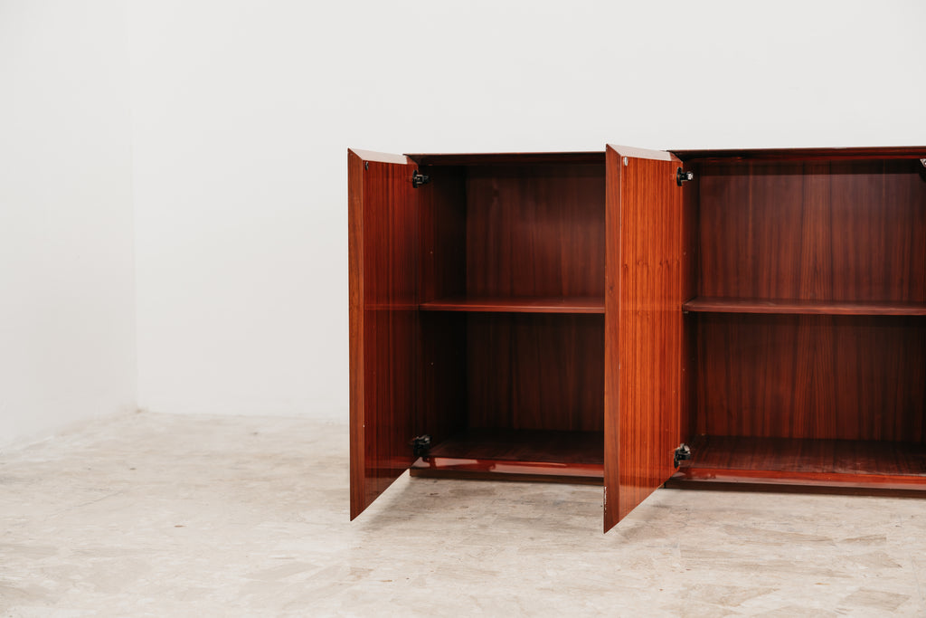 Credenza Monumentale Vintage Anni 70 Palissandro Zebrato Lucido Modernariato Madia