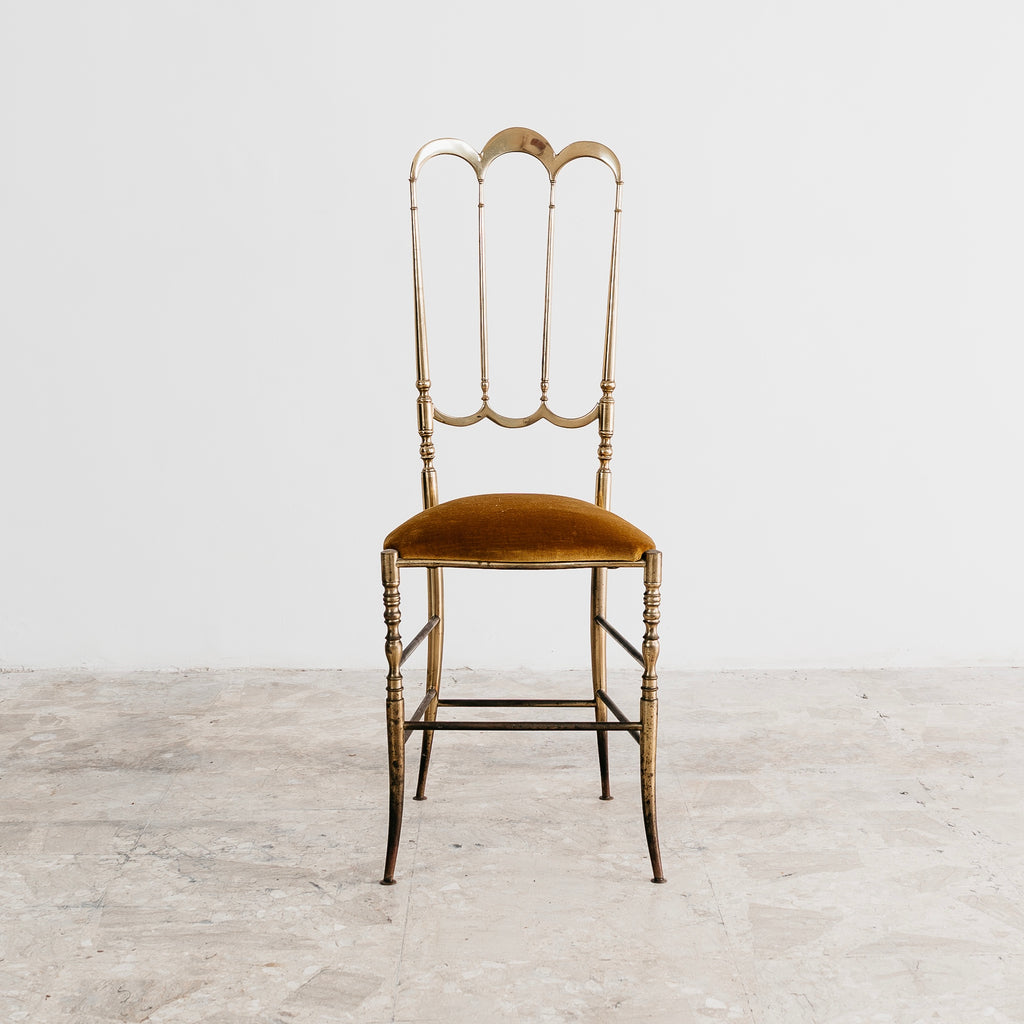 Sedia Chiavarina Modello "3 Archi" in Ottone - Design Italiano Anni '50 Modernariato