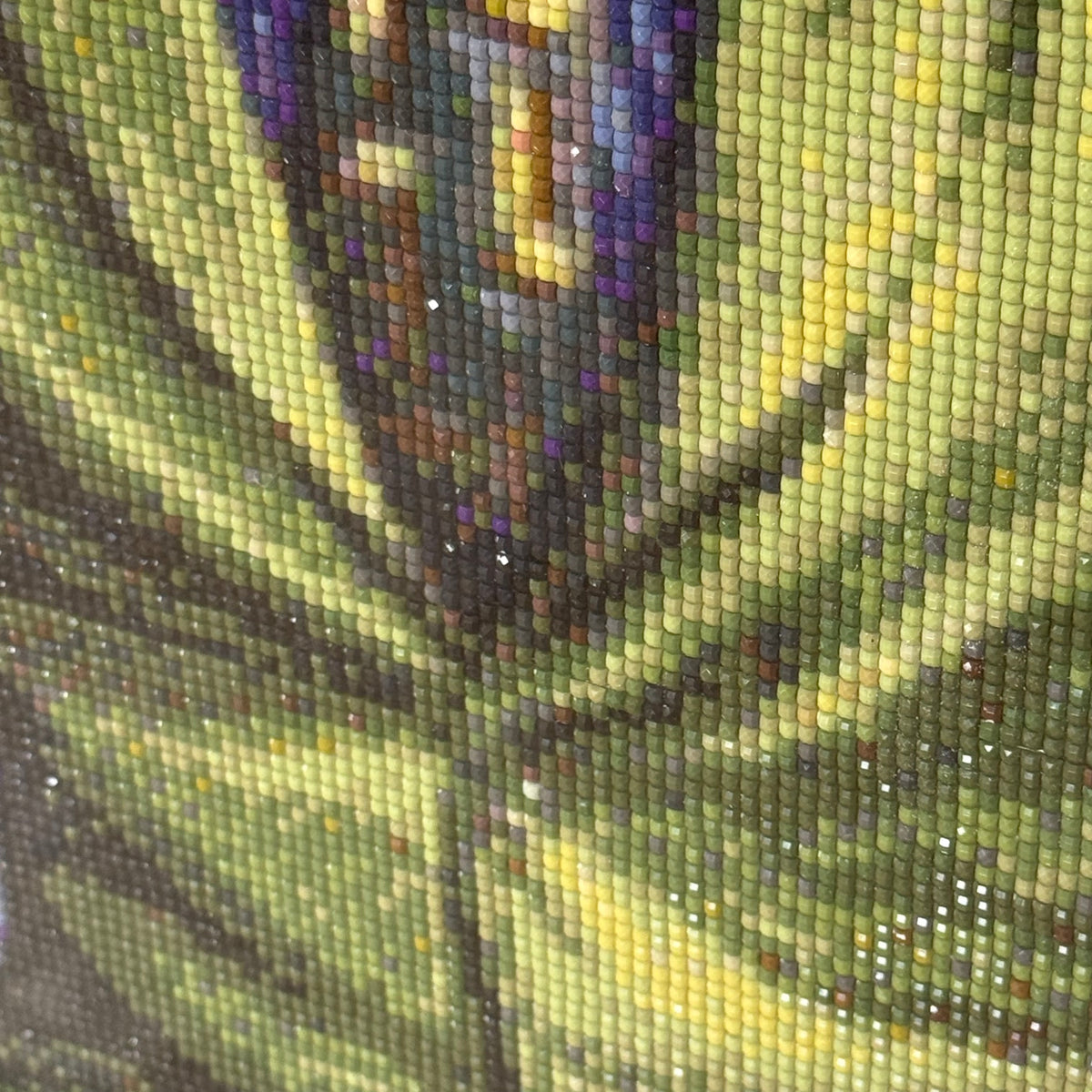 Quadro Pop Art "Joker" Heath Ledger in Diamond Painting con Cornice Viola