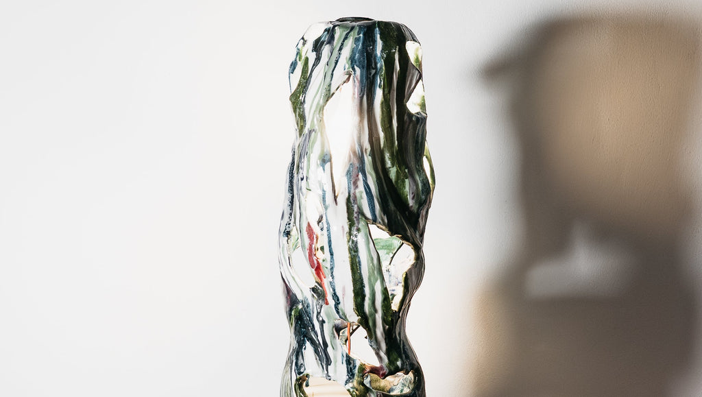 Lampada in Ceramica Ernesto Treccani Vintage Anni 60 Scultura Traforata Modernariato