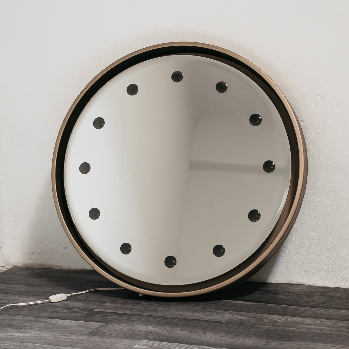 Specchio Tondo Retroilluminato Rimadesio - Design Anni '70 Hollywood Regency Modernariato