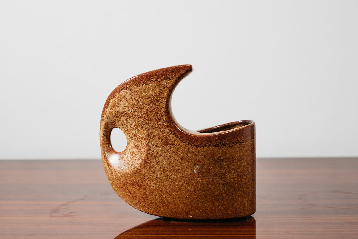 Bertoncello 977 Roberto Rigon Vaso in Ceramica Smaltata D’Arte Anni ‘70 Design