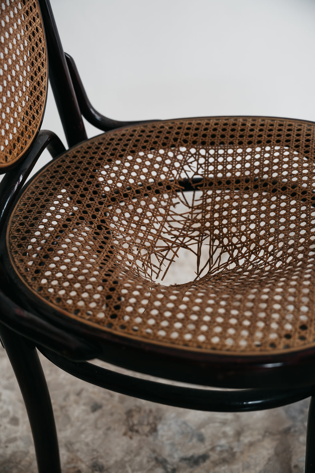 Set 6 Sedie Sautto & Liberale Vintage Anni 50 Legno Curvato Paglia di Vienna Stile Thonet Leone