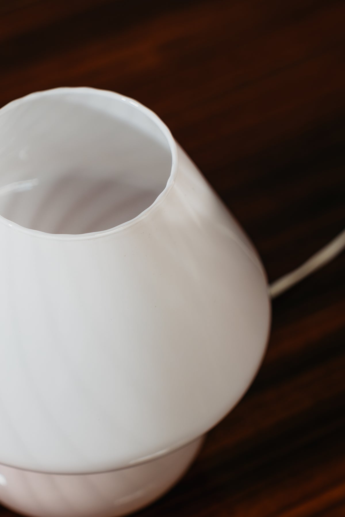 Lampada a Fungo Murano Vintage Anni 70 Vetro Soffiato Rosa Cipria Swirl Abat-Jour Space Age