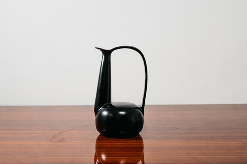 Brocca Vaso Scultoreo in Bucchero Nero Gio Ponti - Design Italiano Anni '40 Raro Modernariato