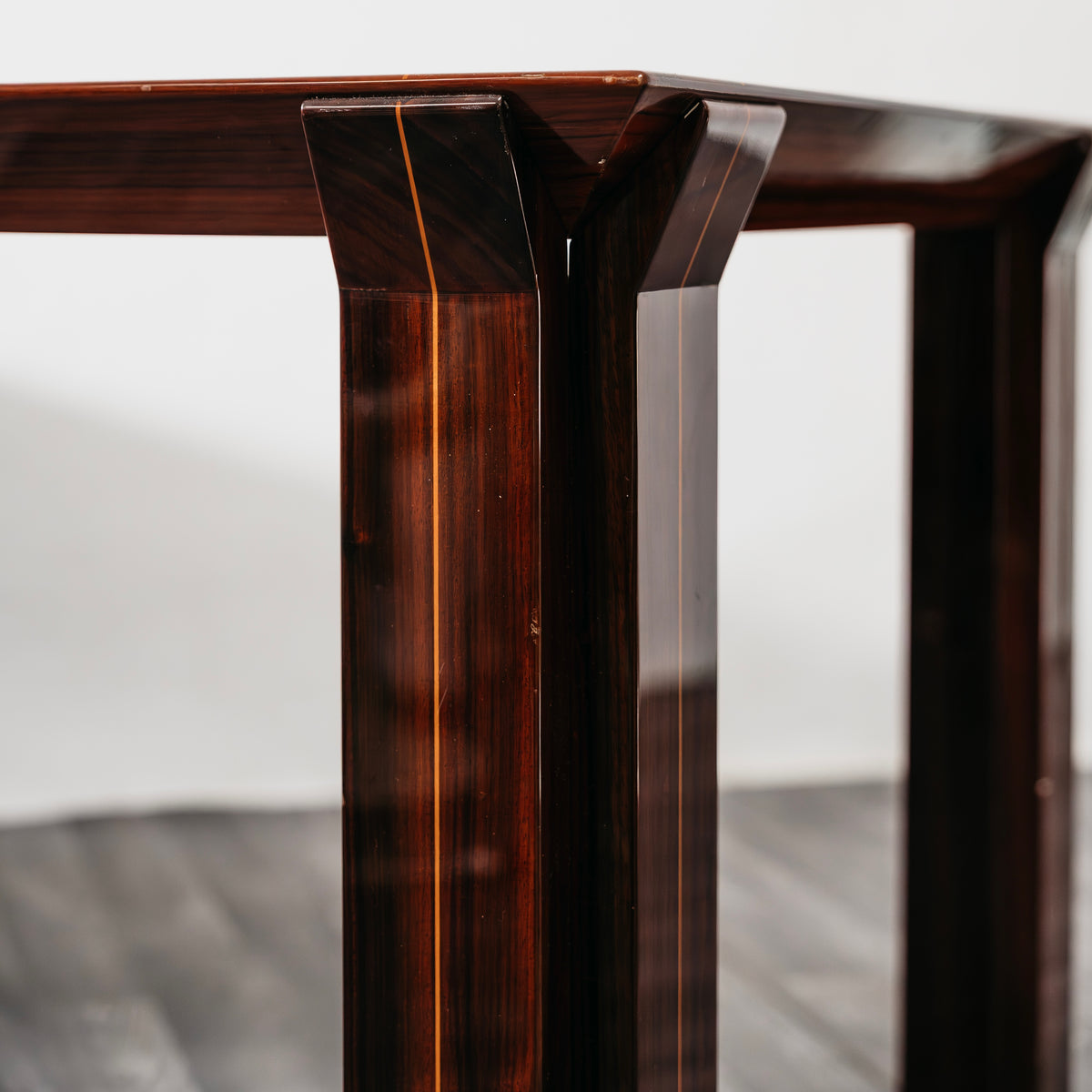 Tavolo Rettangolare da Pranzo Palissandro Vintage Anni 70 Lucidato a Specchio Modernariato