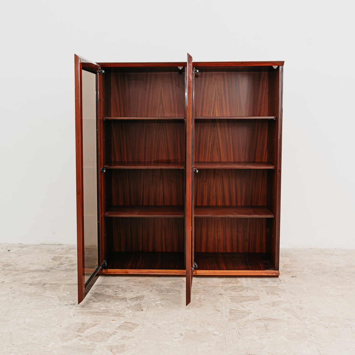 Vetrina in Palissandro Monumentale Zebrawood Lacquered - Mid-Century Design 1970