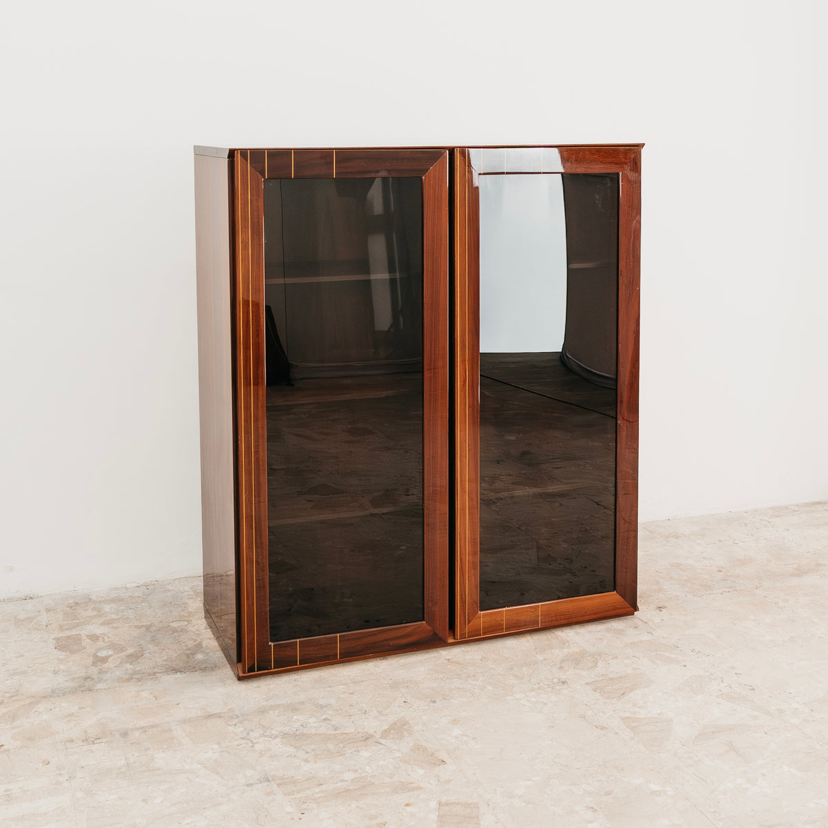 Vetrina in Palissandro Monumentale Zebrawood Lacquered - Mid-Century Design 1970